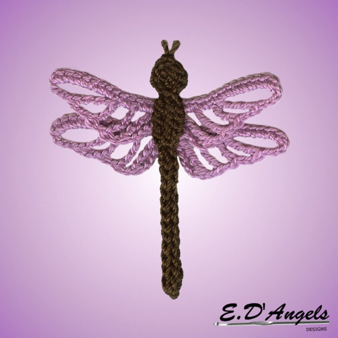 Crochet Pattern Applique DRAGONFLY Etsy