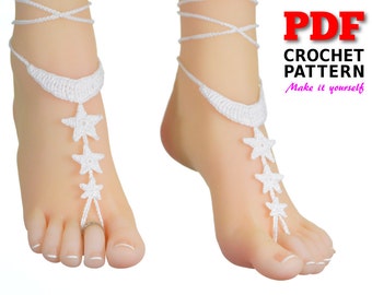 Barefoot Sandals Crochet Pattern, Barefoot Sandals, Barefoot Pattern, Crochet Barefoot,  Beach Wedding barefoot, Instant Download Pattern