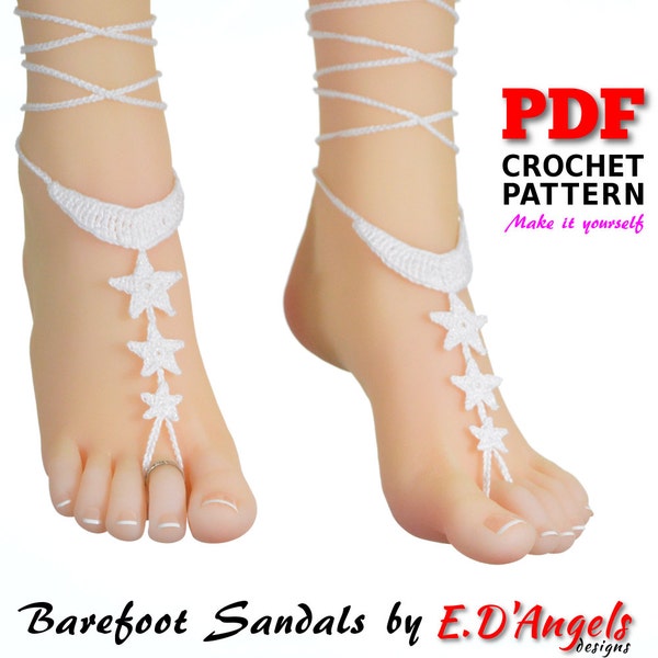 Barefoot Sandals Crochet Pattern, Barefoot Sandals, Barefoot Pattern, Crochet Barefoot,  Beach Wedding barefoot, Instant Download Pattern