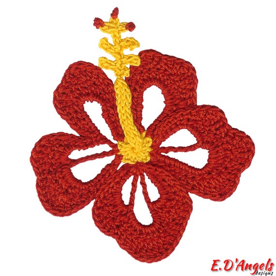 Crochet, Crochet Pattern, Crochet Hibiscus Flower, Crochet