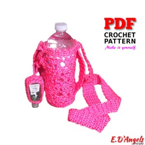 Crochet Pattern | Bottle Holder Pattern | Bottle carrier pattern | Drink bottle tote pattern | Crochet bottle bag