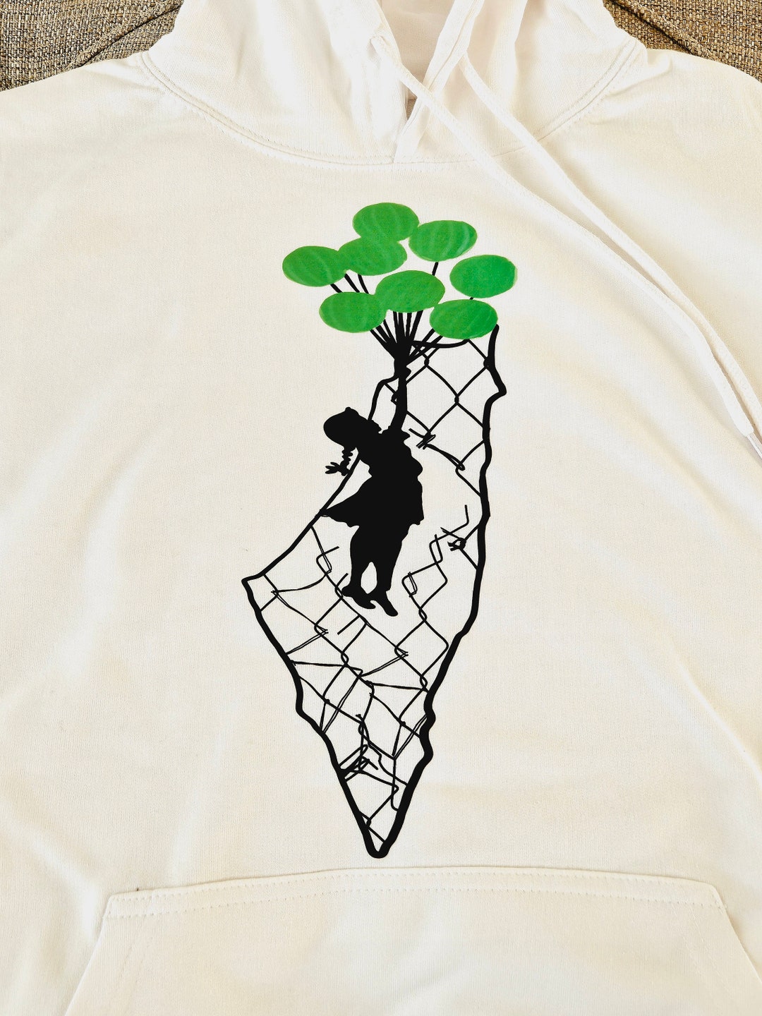 Palestine Balloon Girl Hoodie Watermelon Balloon Girl Symbol Etsy