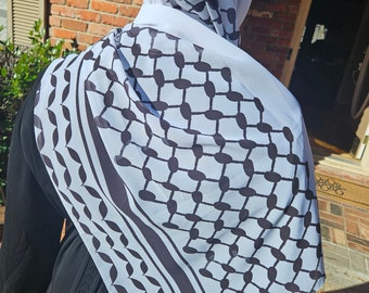 Keffiyeh Chiffon Hijab Scarf