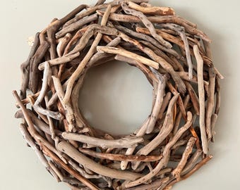 Medium Handcrafted Driftwood Wreath: Large Pacific NW Coastal Decor (24" Diameter)