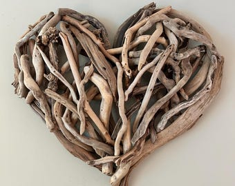 Large Handcrafted Driftwood Heart Wall Art: Pacific Northwest Decor (25")