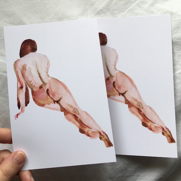 Watercolour Figure Study Postcard