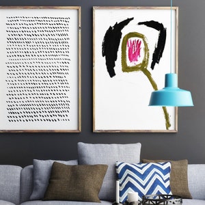 Modern Wall Art, Abstract Art, Living Room Set of 2 Wall Art, Large Abstract Art, Abstract Painting, Large Wall Art, Black White Abstract