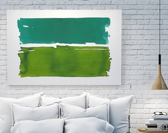 Arte abstracto de la pared, arte de la pared grande, pintura abstracta de la acuarela, paisaje abstracto, arte minimalista, verde arte abstracto verde impresión abstracta