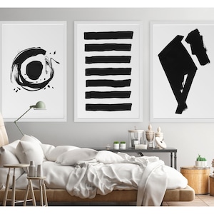 Abstract Art, Black White Wall Art, Minimalist Art, Large Abstract Art, Set of 3 Prints, Minimalist Abstract, Art Prints, Large Wall Art