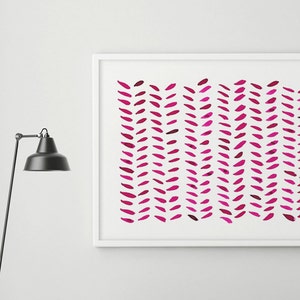Large Abstract Art, Large Painting, Large Wall Art, Abstract Art, Horizontal Wall Art, Abstract  Painting, Chevron Art, Red Magenta Wall Art