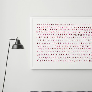Large Wall Art, Heart Art, Heart Print, Minimalist Print, Magenta Red Print, Childrens Wall Art, Minimalist Art, Nursery Print, Heart Poster