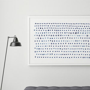 Minimalistischer Print, Große Wandkunst, Herzkunst, Marineblauer Kunstdruck, Indigo Art, Kinderzimmer Wandkunst, Minimalistische Kunst, Kinderzimmer Druck, Herz Druck Bild 1