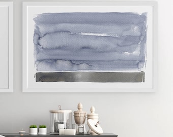 Abstrakte graue Landschaft Aquarell Kunstdruck (24 x 36 inch)