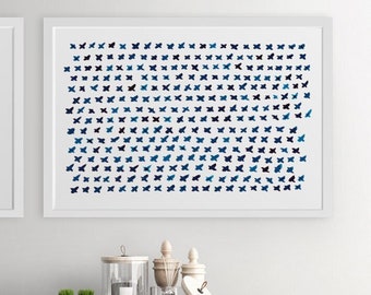 Navy Blue Abstract Art, Japandi Wall Art, Navy Blue Painting, Large Art, Minimalist Print, Indigo Art, Abstract Art, Abstract Watercolor Art