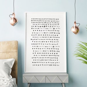 Heart Wall Art, Heart Print, Heart Art, Nursery Art Print, Nursery Illustration, Large Wall Art, Minimalist Art, Heart Pattern, Scandinavian