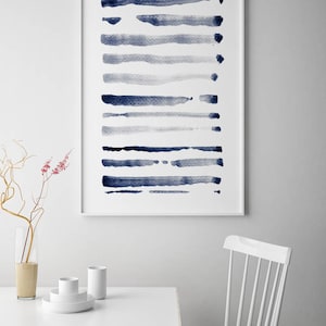 Minimalist Print, Large Abstract Print, Large Abstract Art, Blue Grey, Line Art, Abstract Watercolor, Abstract Painting, Watercolor Print