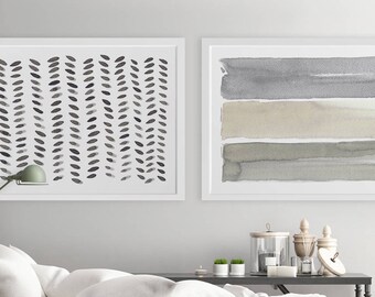 Abstract Art Prints, Bedroom Art Large Wall Art, Landscape Wall Art, Horizontal Wall Art, Abstract Art, Set of 2 Oversized Painting Fine Art