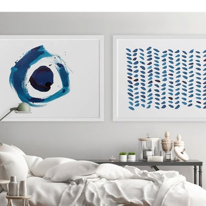 Large Painting, Abstract Painting, Large Abstract Art, Large Wall Art, Enso, Abstract Art, Modern, Navy Blue Wall Art, Horizontal Wall Art