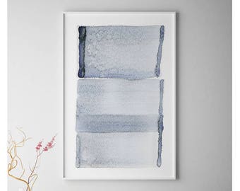 Große abstrakte Wandkunst, minimalistische Wandkunst, graues marineblaues Gemälde, Giclee Print Abstrakt, Fine Art Print, abstrakte Malerei, große Drucke