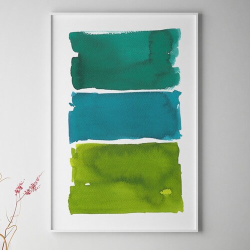 Green Wall Art Abstract Painting Large Abstract Art Green Etsy