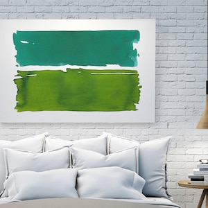 Abstract Wall Art, Large Wall Art, Abstract Watercolor Painting, Abstract Landscape, Minimalist Art, Green Abstract Art Green Abstract Print