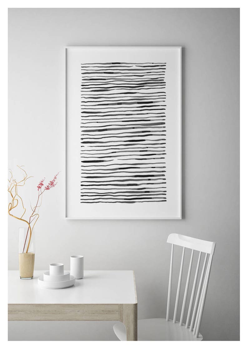 Abstract Wall Art, Line Drawing, Black and White Abstract Art Print, Print Set of 3, Large Abstract Art, Living Room Decor, Modern Wall Art image 7