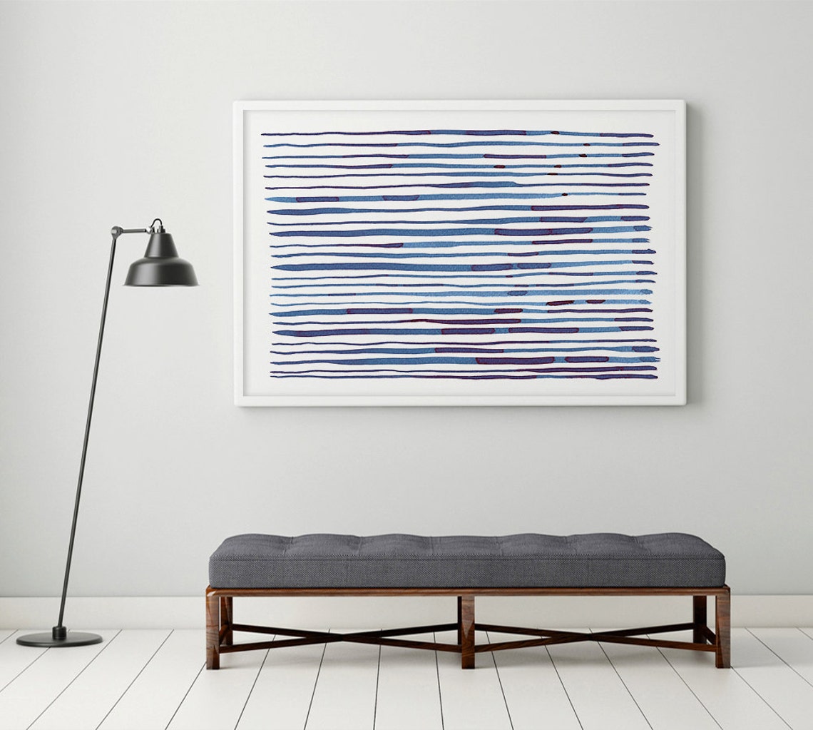 Navy Blue Abstract Art Blue Wall Art Navy Wall Art Large Etsy