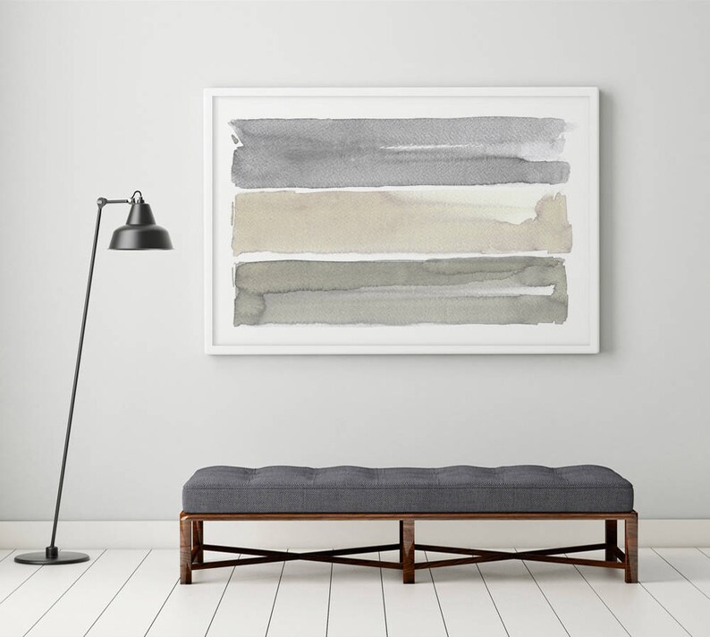 Large Wall Art, Contemporary Wall Art, Horizontal Wall Art, Abstract Art, Set of 2, Oversized Painting, Fine Art, Gray Abstract Painting image 5