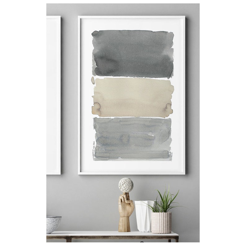 Large Abstract Art Gray Wall Art Abstract Art Painting Set Etsy