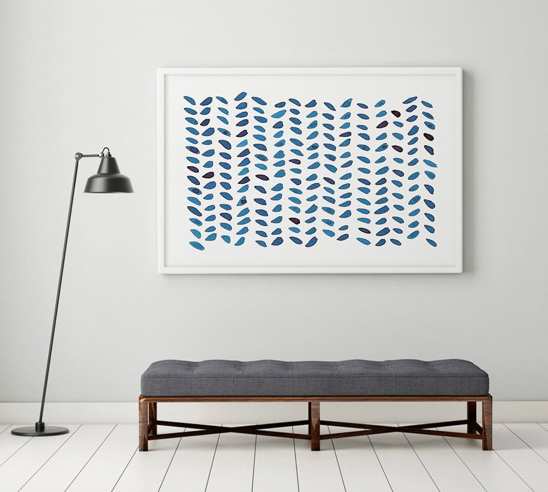 Navy Blue Wall Art, Large Abstract Art, Navy Blue Painting, Abstract