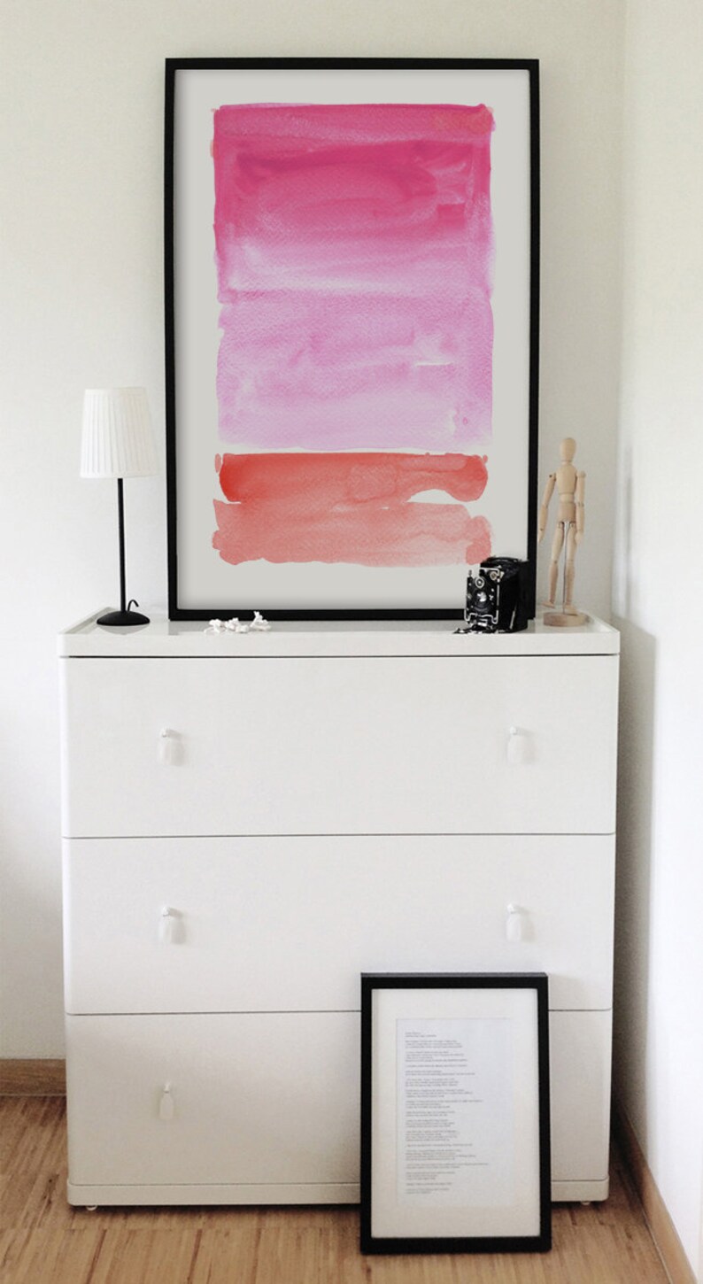 Abstract Art Abstract Wall Art Set of 3 Pink Art Large | Etsy