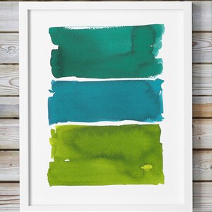 Abstract Art, origineel schilderij, kleine kunst, abstracte schilderkunst, kleine schilderijen, schilderij, Abstract aquarel, minimalistische groen