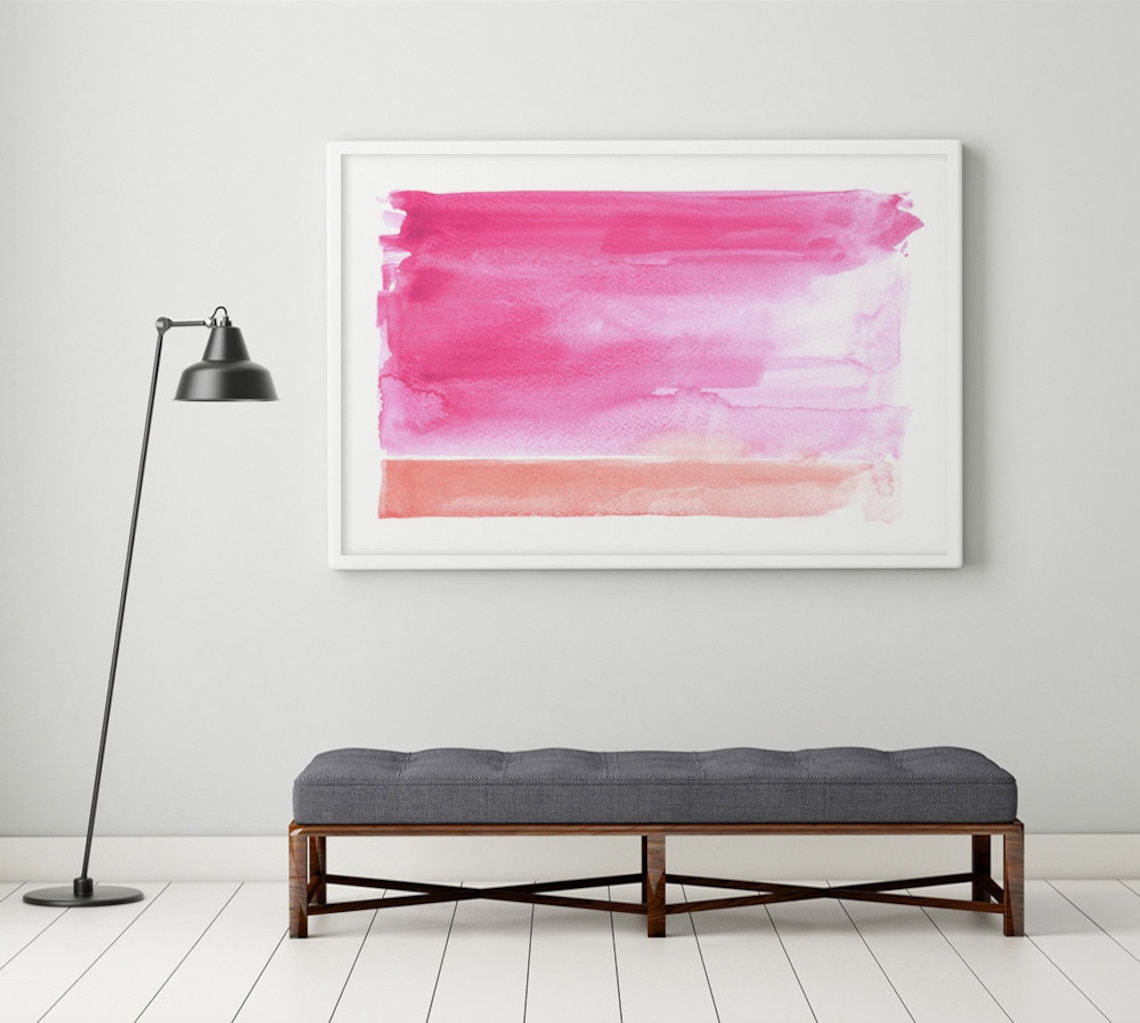 Abstract Art Pink Wall Art Large Abstract Art Pink Art Etsy