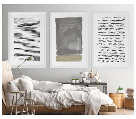 Wall Art Set, Abstract Art Print Set, Triptych Wall Art, Large Abstract Art, Painting Set, Gray Wall Art, Abstract Prints, Abstract Artwork