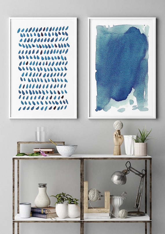 Abstract Painting, Abstract, Abstract Art, Large Abstract Art, Set of 2 Prints Abstract, Minimalist Art, Blue Abstract Art, Large Wall Art