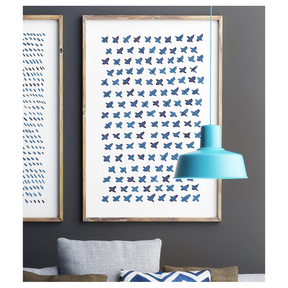 Navy Blue Wall Art Abstract Art Print Large Wall Art Large | Etsy UK