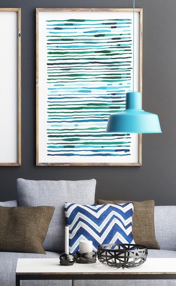 Large Abstract Painting, Modern Art, Abstract Print, Line Art, Fine Art Print, Abstract Art Print, Blue Green Wall Art, Extra Large Wall Art