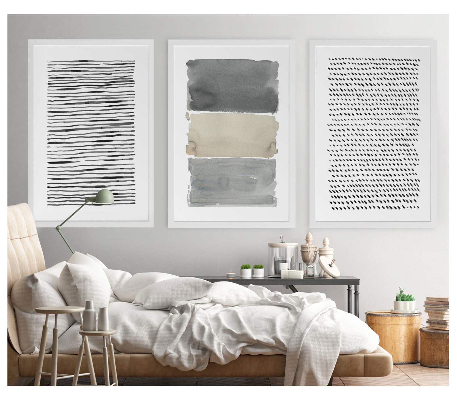 Large Abstract Art Abstract Art Painting Set Gray Wall Art Etsy