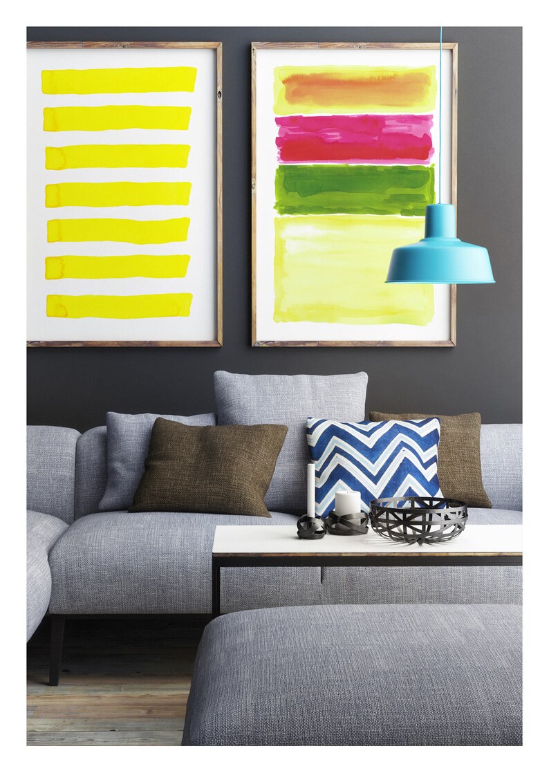 Yellow Wall Art Abstract Painting Large Wall Art Abstract Etsy