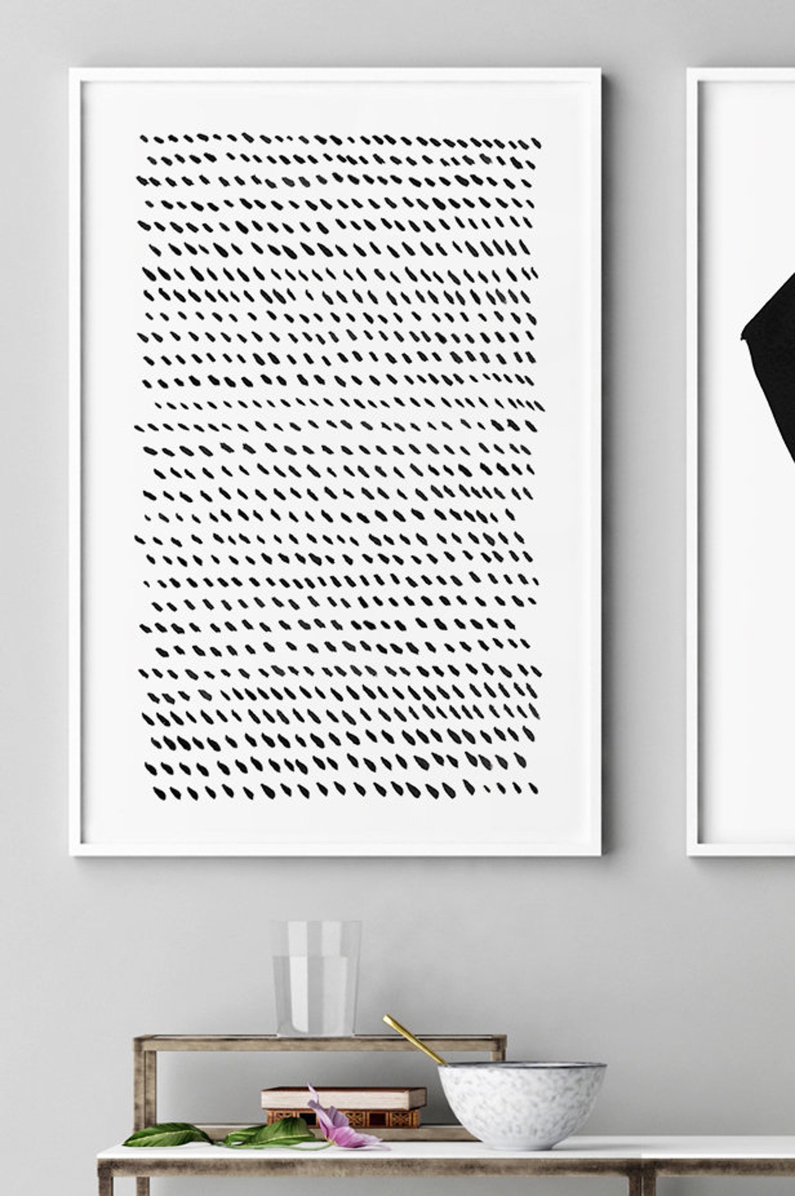 Black and White Abstract Art, Minimalist Print, Large Wall Art ...