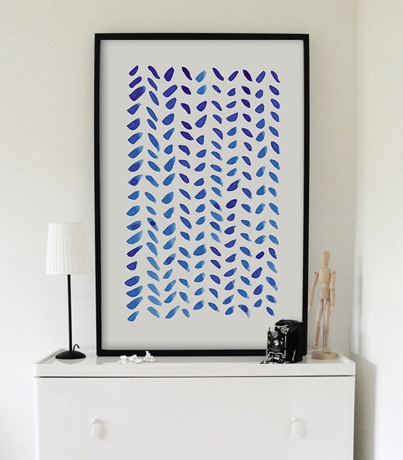 Blue Abstract Wall Art Large Modern Wall Art Abstract Art Etsy