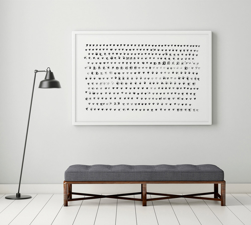 Large Wall Art Heart Art Heart Print Minimalist Print Etsy