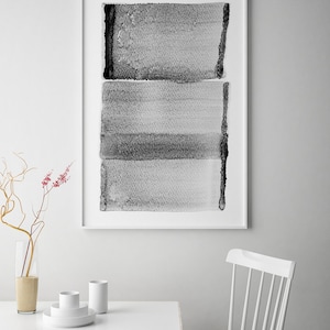 Neutral Minimal Art, Above Couch Wall Art Set of 3 Art Prints, Office Wall Art Gray Wall Art, Abstract Painting Extra Large Abstract Artwork image 3