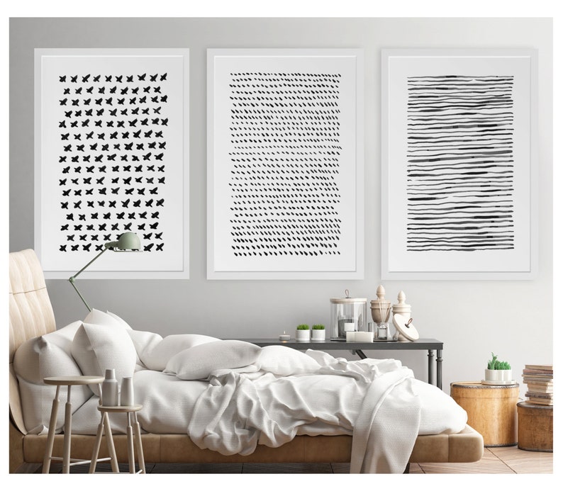 Abstract Wall Art Set of 3 Wall Art Abstract Art Large Etsy