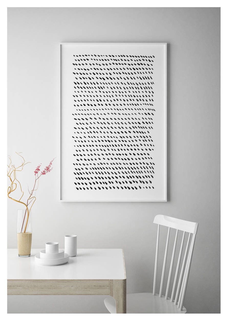 Abstract Wall Art, Line Drawing, Black and White Abstract Art Print ...