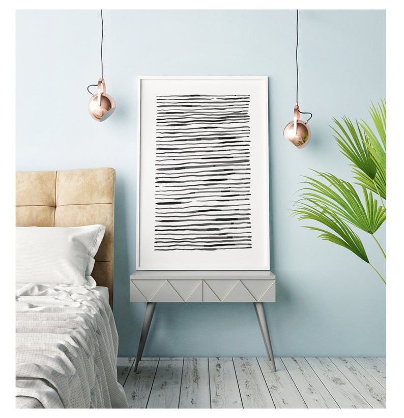 Abstract Wall Art, Line Drawing, Black and White Abstract Art Print, Print Set of 3, Large Abstract Art, Living Room Decor, Modern Wall Art image 2