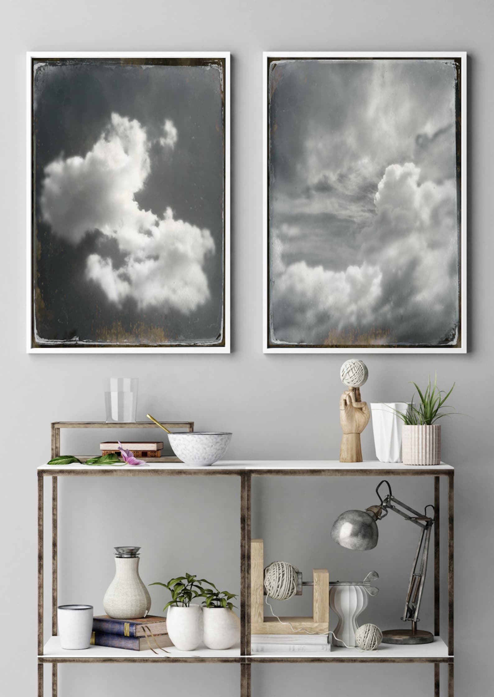Large Wall Art Nature Photography Cloud Wall Art Set of 2 Etsy