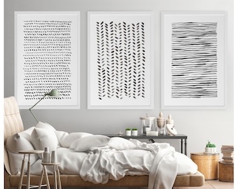 Abstract Art, Abstract Painting, Set of 3 Wall Art, Art Series, Dot Painting,Large Abstract Art,Painting Set,Gray Wall Art,Extra Large Print