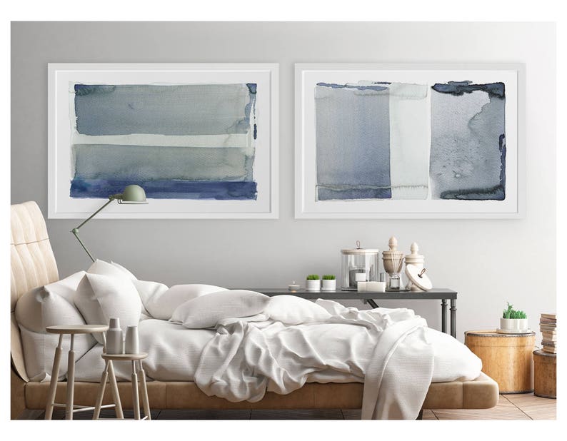 Abstract Wall Art Gray Wall Art Set Abstract Watercolor Etsy Canada