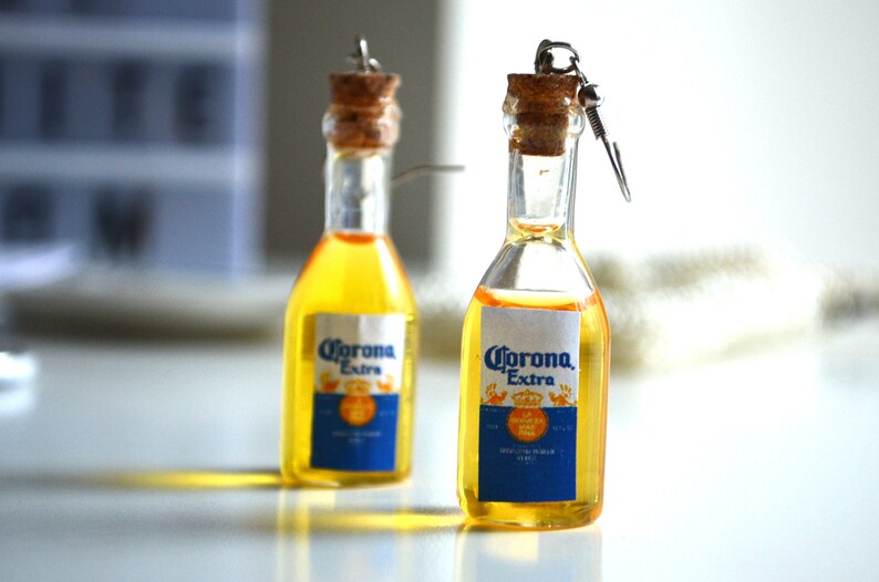 Beer Lover Gift Party Earrings Patio Earrings Corona Bottle Earrings Mini Bottle Beer Mini Bottle Earrings Beer BFF Party Gift